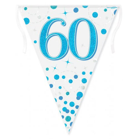 Flag Bunting Spkle Fizz Blue B'DAY 60 #OT632400