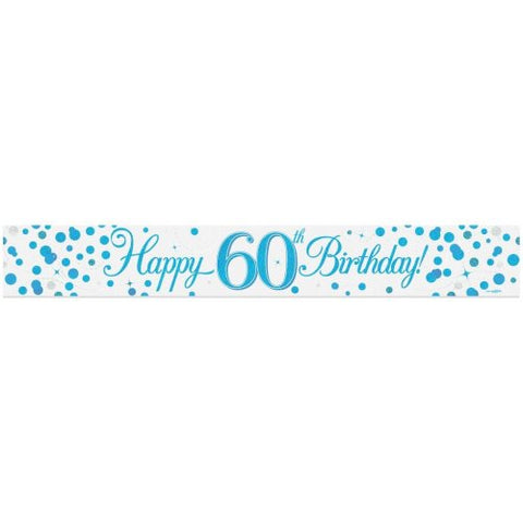 BANNER 2.7m Sparkle Fizz Blue BIRTHDAY 60 #OT625884