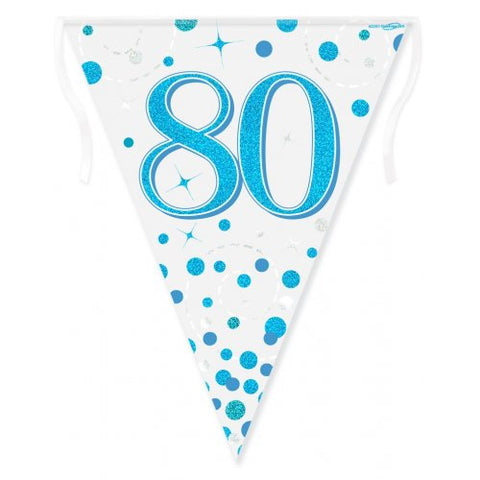 Flag Bunting Spkle Fizz Blue B'DAY 80 #OT632431