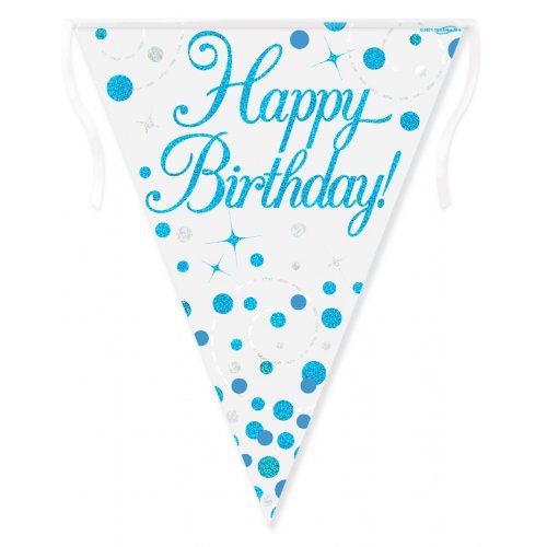 Flag Bunting Sparkle Fizz Blue BIRTHDAY #OT632325