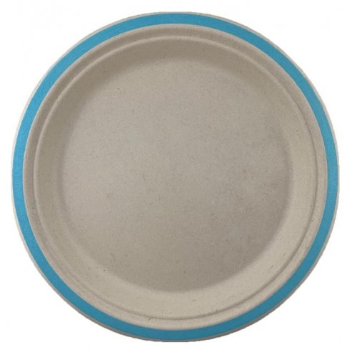 Sugar Cane Plate 230mm LIGHT BLUE 10Pk #AP400214