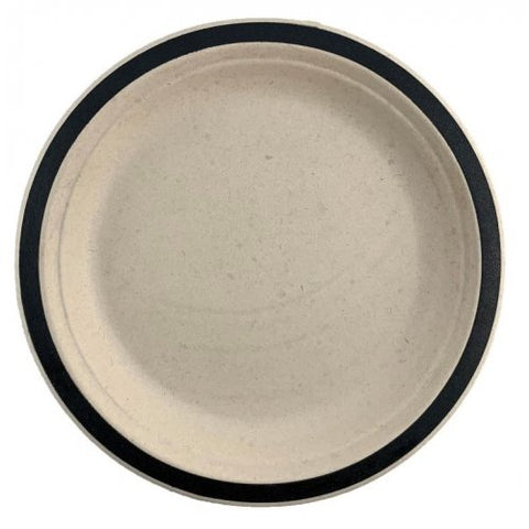 Sugar Cane Plate 180mm BLACK 10Pk #AP400118