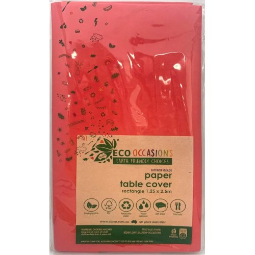 PAPER Tablecover 250cm x 125cm RED #AP401317