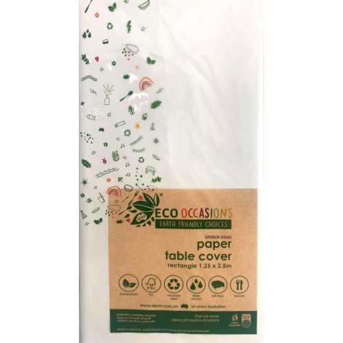 PAPER Tablecover 250cm x 125cm WHITE #AP401302