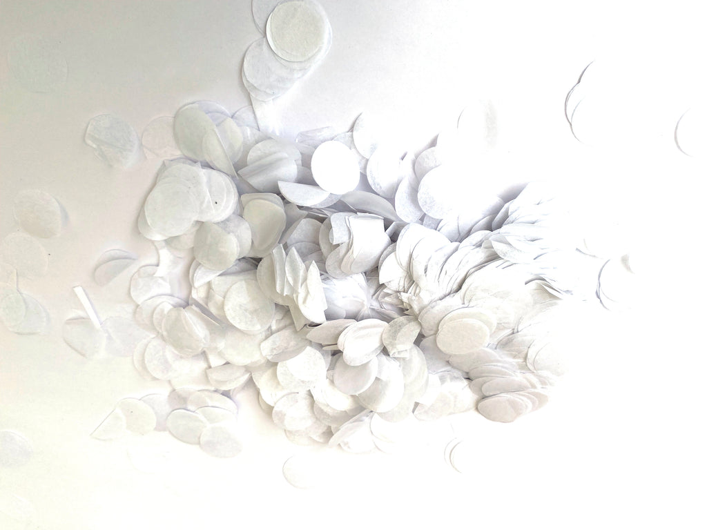 Confetti 2.3cm Tissue White 250 grams #CPMTissueW