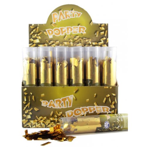Twister POPPERS 20cm Gold w Gold Confetti 24 Box #AP202773