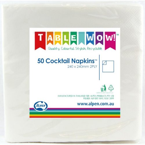 Napkins COCKTAIL White 50pk #AP380071