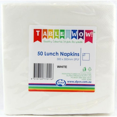 Napkins LUNCH White 50pk 2Ply #AP380101