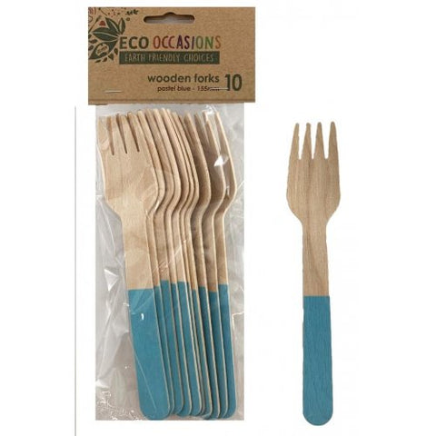 Wooden Fork LIGHT BLUE P10 #AP401244