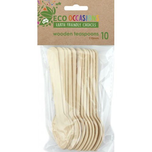 Wooden TEASPOON 110mm Pack of 10 #AP460579