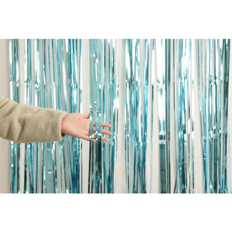 XL Foil Curtain 1m x 2.4m Metallic LIGHT BLUE #HA1245011