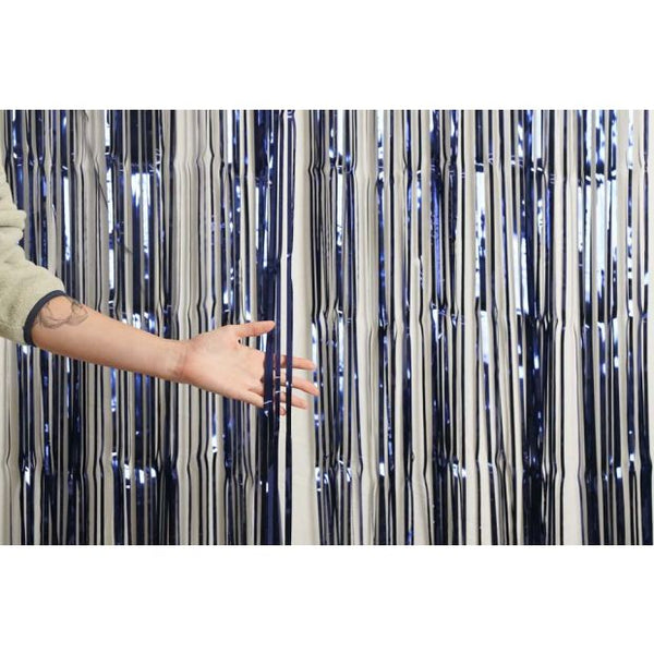 XL Foil Curtain 1m x 2.4m Metallic NAVY #HA1245026