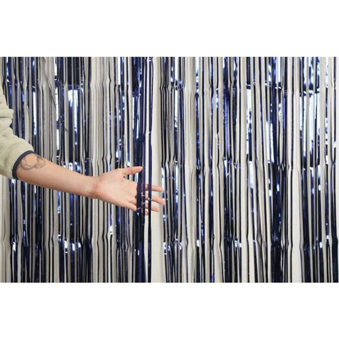 XL Foil Curtain 1m x 2.4m Metallic NAVY #HA1245026