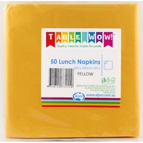 Napkins LUNCH Yellow 50pk 2Ply #AP380125