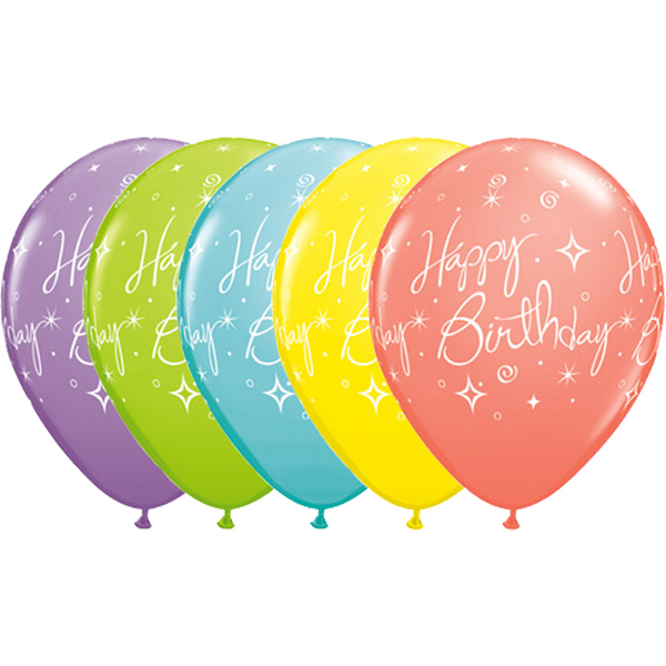 28cm Round Sorbet Assorted Bday Elegant Sparkles & Swirls #19167 - Pack of 50