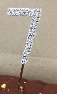 4.5cm Cake TOPPER Silver Rhinestone #SEVEN #CT-NUM-7