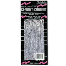 Metallic Foil CURTAIN Silver #B55410-S 91cm x 2.24m - Each