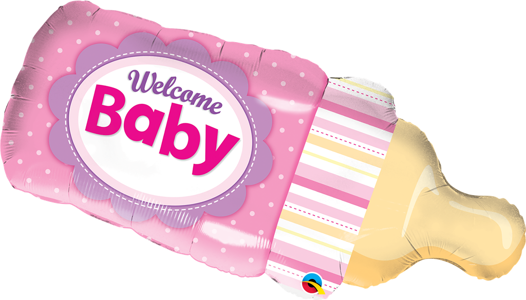 98cm Shape Foil Welcome Baby Bottle Pink SW #16470 - Each (pkgd.)