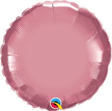 45cm Round Foil Chrome Mauve Plain #89536 - Each (Unpkgd.)