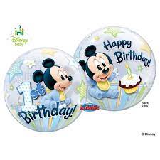 56cm Single Bubble Mickey Mouse 1st Birthday #12864 - Each