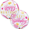 56cm Single Bubble Birthday Pink & Gold Dots #87745 - Each