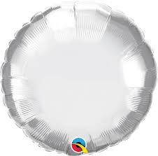 45cm Round Foil Chrome Silver Plain #89529 - Each (Unpkgd.)
