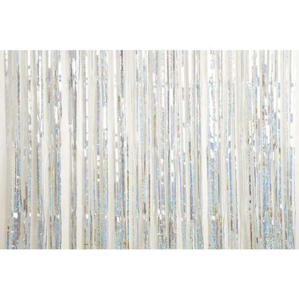 XL Foil CURTAIN 1m x 2.4m Holo SILVER #1245025