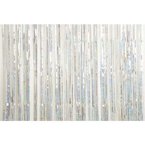 XL Foil CURTAIN 1m x 2.4m Holo SILVER #1245025