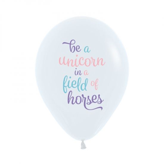 30cm Round Be A Unicorn Fashion White #59621001 - Pack of 50
