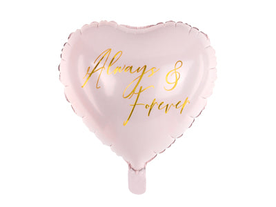 45cm Heart Foil Always & Forever Pastel Pink #FS2657081 - Each (Pkgd.)