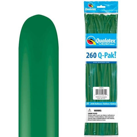 260Q Q-Pak Green Qualatex Plain Latex #54614 - Pack of 50