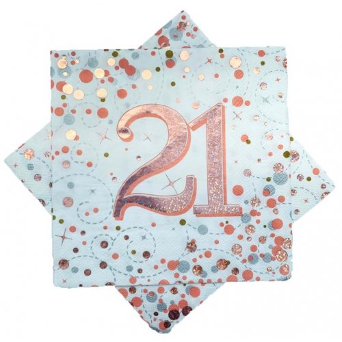 Sparkling Fizz ROSE GOLD 21st Napkins 33cm #AP635777