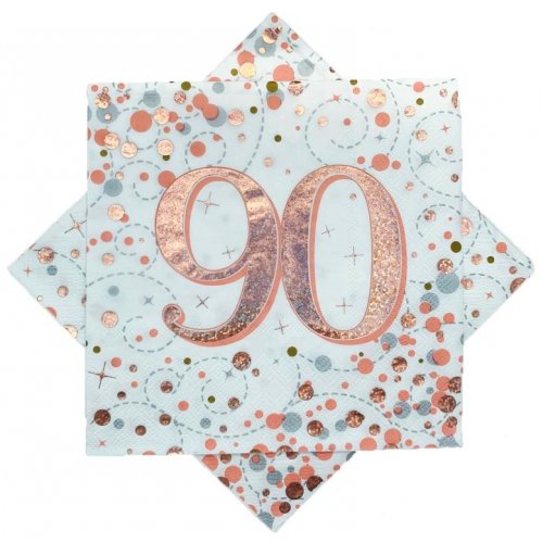 Sparkling Fizz ROSE GOLD 90th Napkins 33cm #AP635852