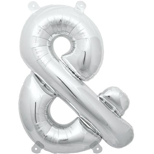 41cm Symbol Ampersand @ Silver - Air Fill - Northstar Foil Balloon #3000942 - Each (Pkgd.)