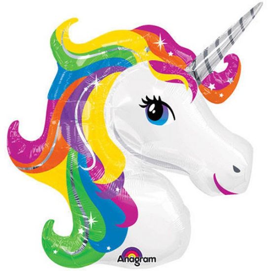 Shape Foil Rainbow Magical Unicorn Head 33